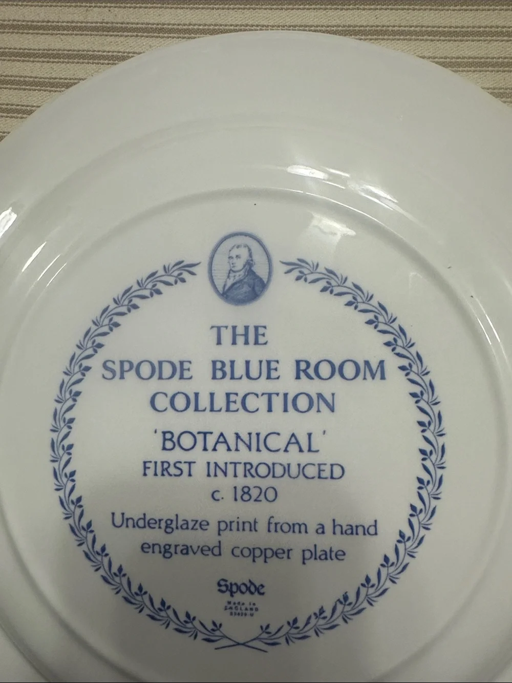 Spode Blue Floral Transferware Dinner Plate